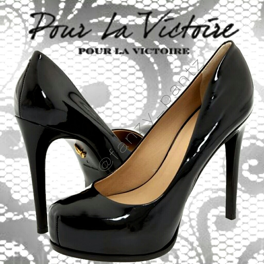 Pour La Victoire patent black pump Irina 8